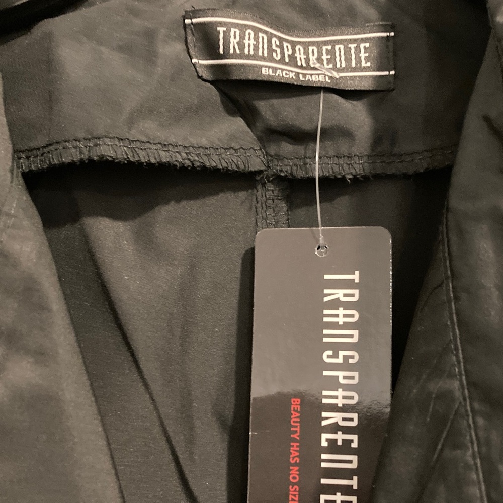 Transparente (German) Mixed Media Fitted Black Lightweight Jacket. Size L?